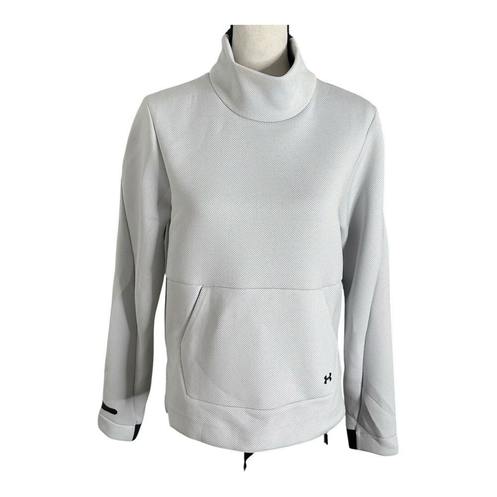 Under Armour Jacket Womens Medium White Black Fitness Athletic Exercise Pullover